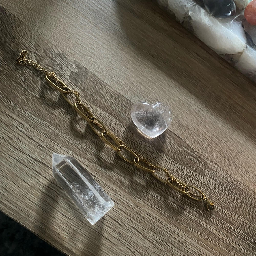 Women's Gold Gold Plated Link Chain Braceletin Size 7
